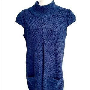 NWT Fossil Navy Blue Knitted Peacoat Dress With Front Pockets | Size XL